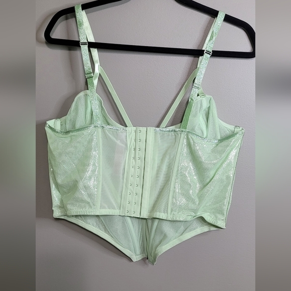 Savage X Fenty Going Platinum Sheer Green Mist Bustier Top 2X NWT Plus Size - Picture 9 of 9